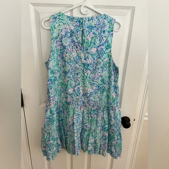 Lilly Pulitzer Trina dress in Surf Blue Soleil It On Me sz large - Picture 5 of 6